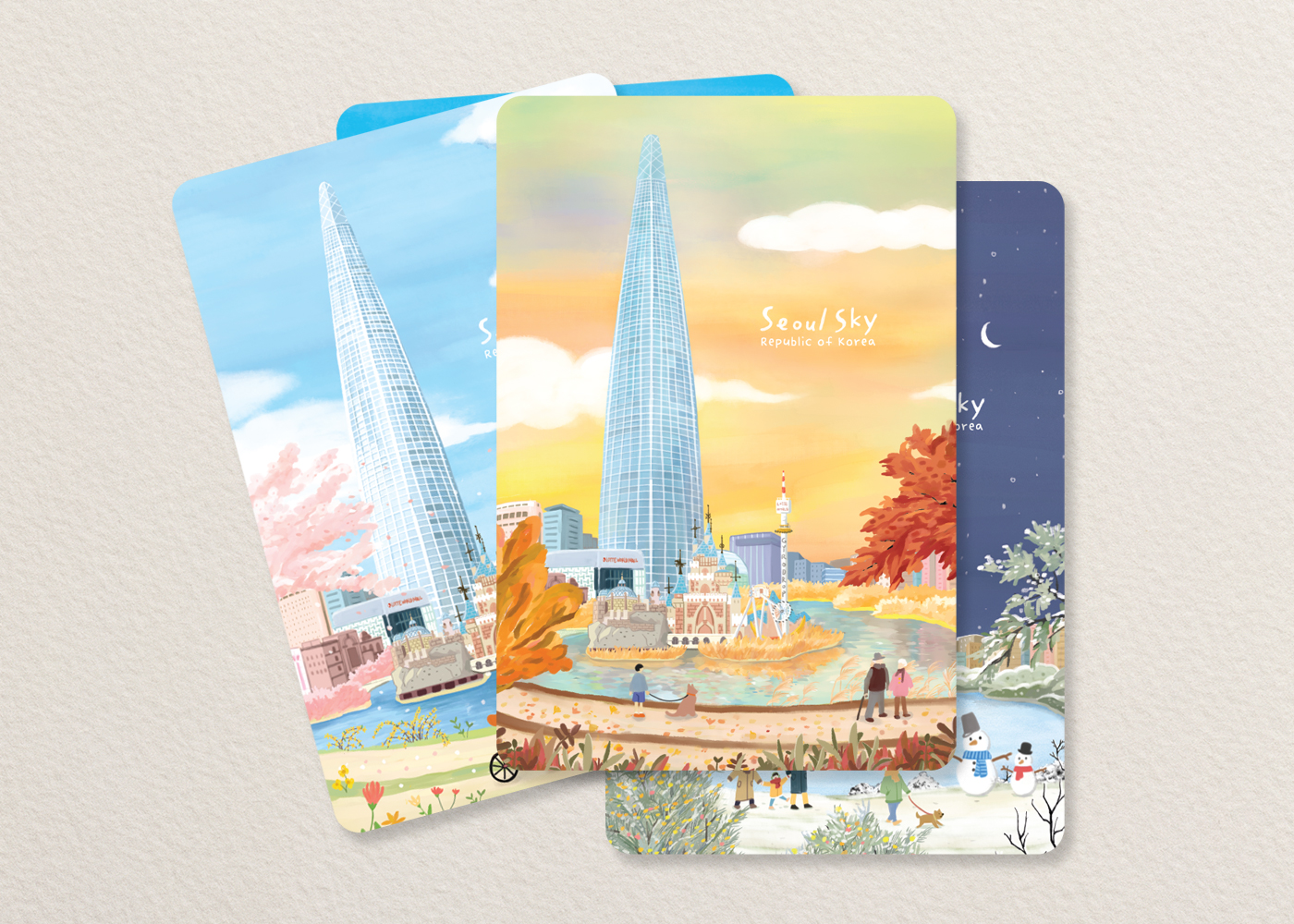 롯데서울스카이 엽서 제작
